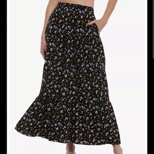 Mushroom Black Maxi Skirt